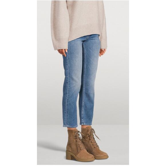 Gianvito Rossi Foster 45mm Suede Lace Up Boots in Beige - Picture 4 of 16